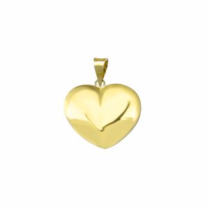 14 ayar sarı altın küçük boy tombul kalp charm