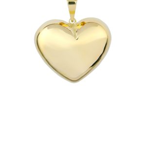 14 ayar sarı altın orta boy tombul kalp charm