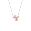 18 ayar rose altın pırlanta taşlı pink safir taşlı kolye