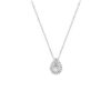 18 ayar beyaz altın 0.46 ct halo damla tek taş kolye