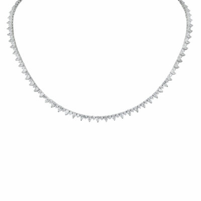 18 ayar beyaz altın 5.71 ct E rengi pırlanta taşlı su yolu kolye