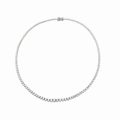 18 ayar beyaz altın 10.04ct F rengi dört tırnaklı süzme su yolu kolye